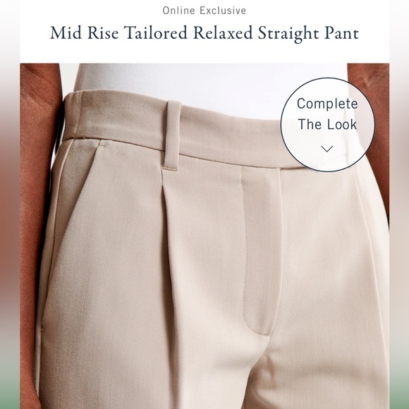 A&F Mid rise Tailored relaxed Straight Leg Pant - Picture 4 of 9